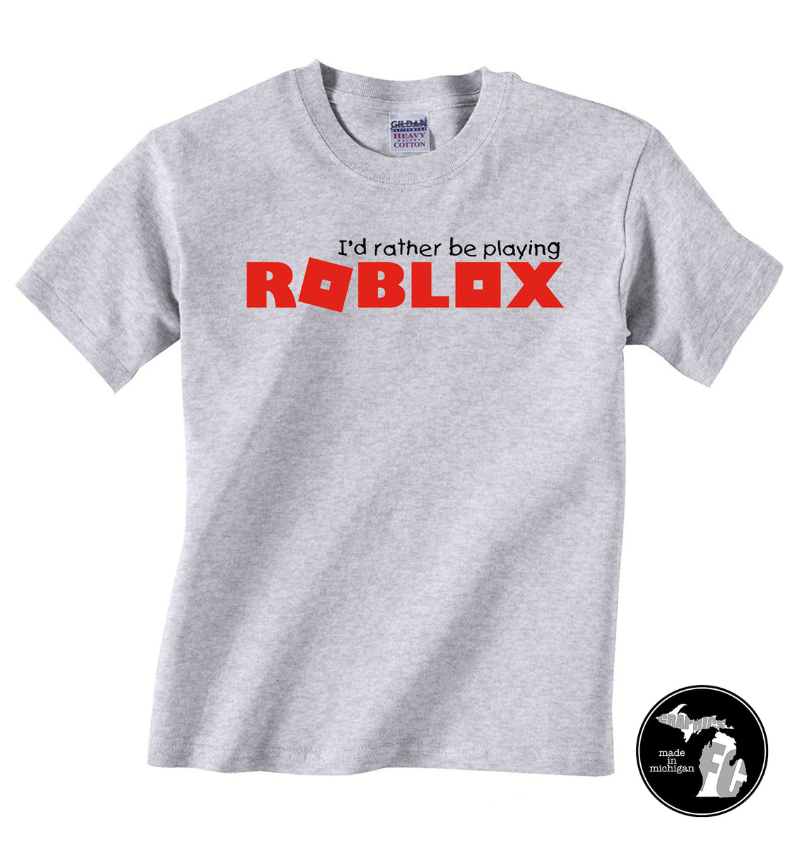 Roblox I'd Rather Be Playing Roblox T-shirt Funny 