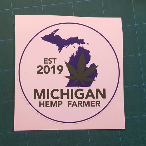 Michigan Hemp Farmer Since 2019 Round Vinyl Sticker
