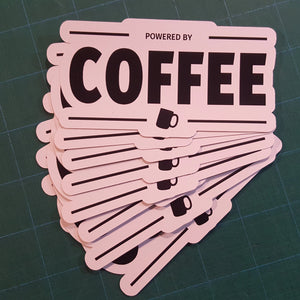 Powered By Coffee Vinyl Sticker