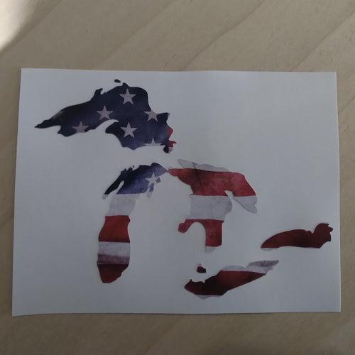 Michigan American Flag Sticker