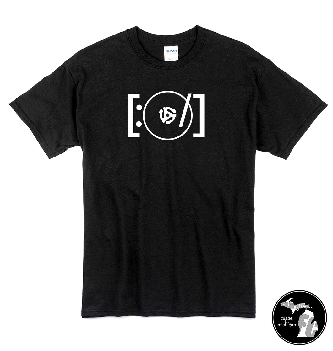 Font Style Turntable T-Shirt - Vinyl Records - Turntable - Records - LP - Music - Stereo