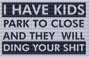 Have Kids Will Ding Your S@#t Die-Cut Vinyl Decal Sticker