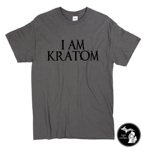 Gray I Am Kratom Shirt