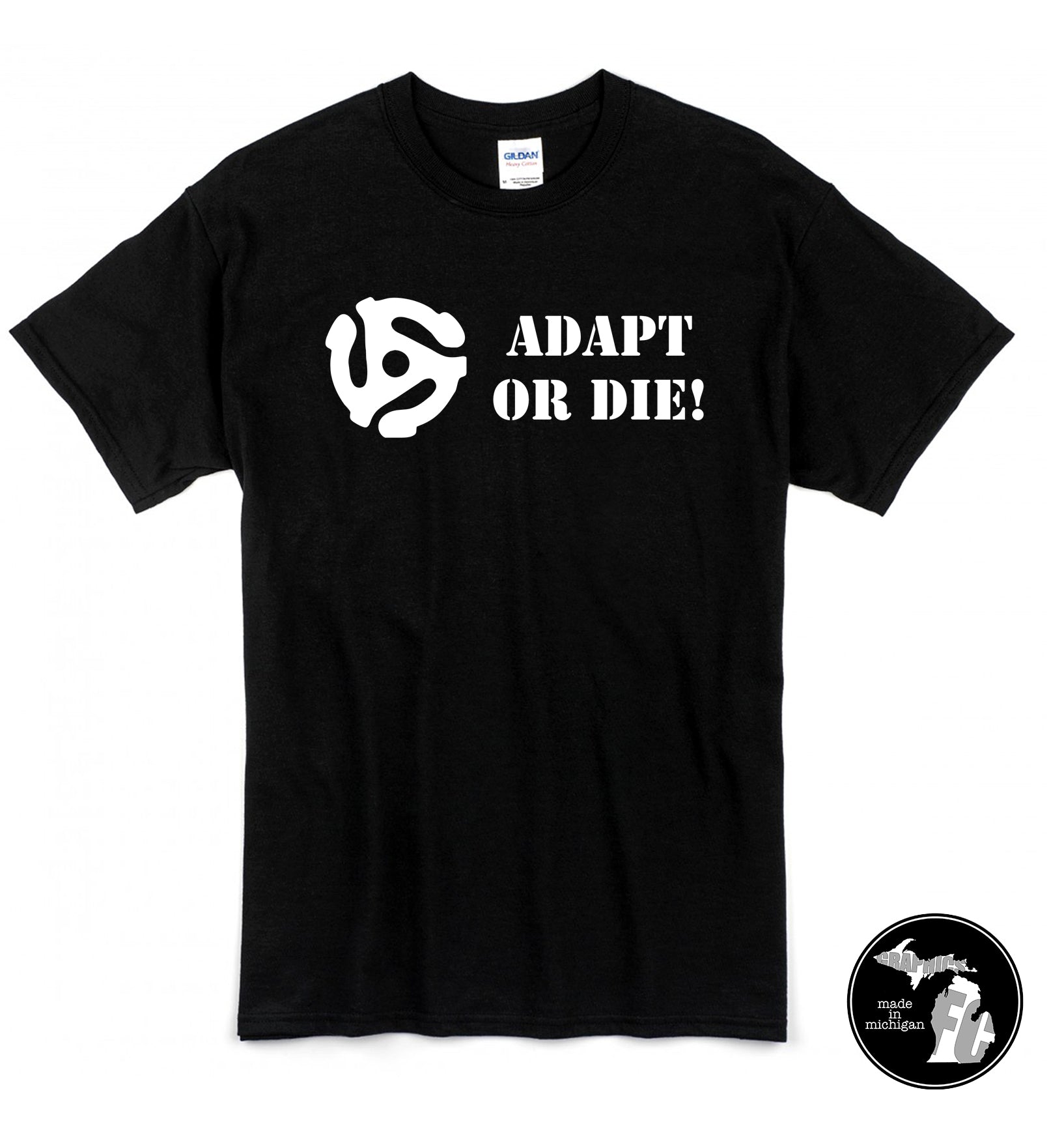 Adapt or Die LP Vinyl Record T-Shirt – Furniture City Graphics