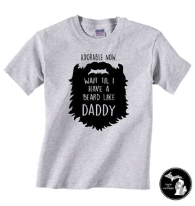 Kids Daddy Beard Shirt Gray