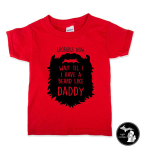 Kids Daddy Beard Shirt Red
