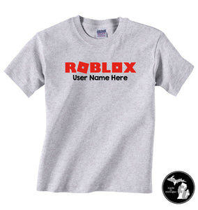 Roblox T-Shirt with Personal User Name Kids Shirt - Child & Adults - –  Furniture City Graphics