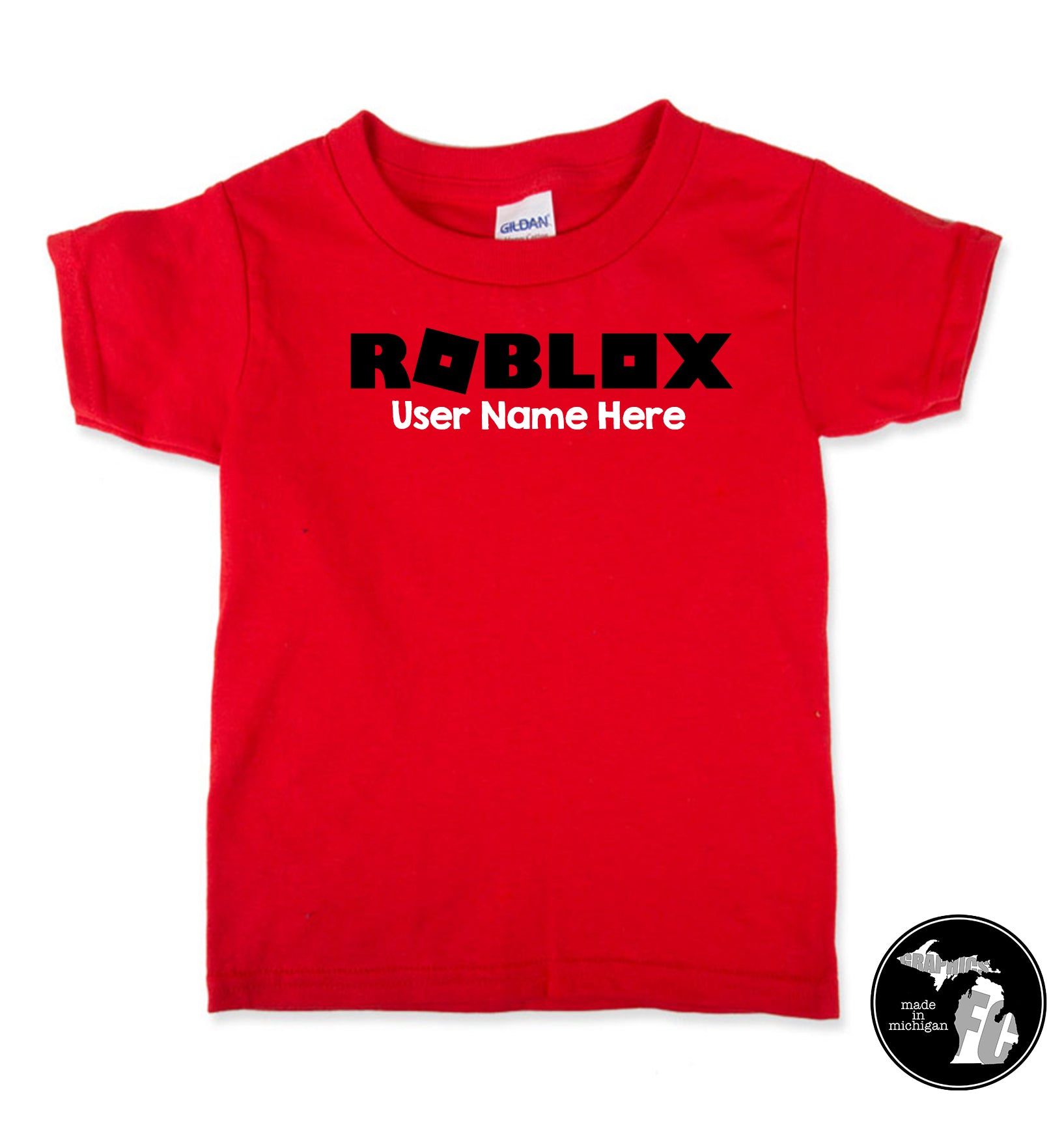 Roblox T-Shirt with Personal User Name Kids Shirt - Child & Adult