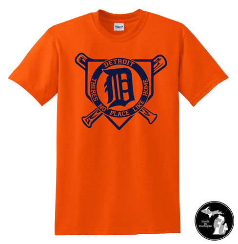 Detroit Tiger Baseball No Place Like Home Plate T-Shirt